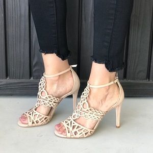 Brazil Crafted Leather CutOut Stiletto Heel Sandal